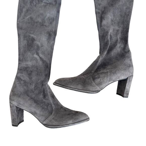 Stuart Weitzman Gray Suede Highland Over The Knee Boots Sz 10.5 - Picture 5 of 13